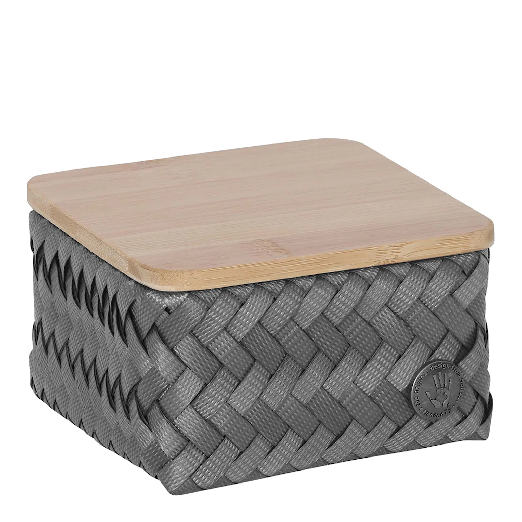 Handed By Top Fit Tiny oppbevaringskurv m/lokk 13x13x8 cm dark grey