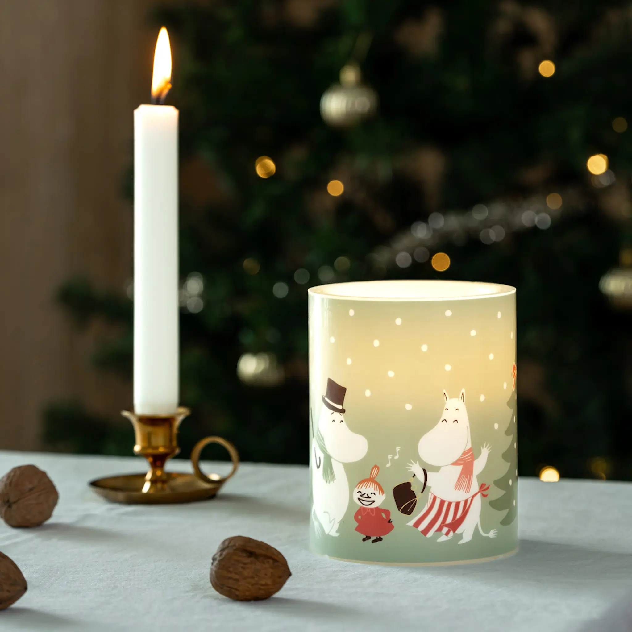 Muurla Mumin LED ljus 12,5 cm festlig stämning
