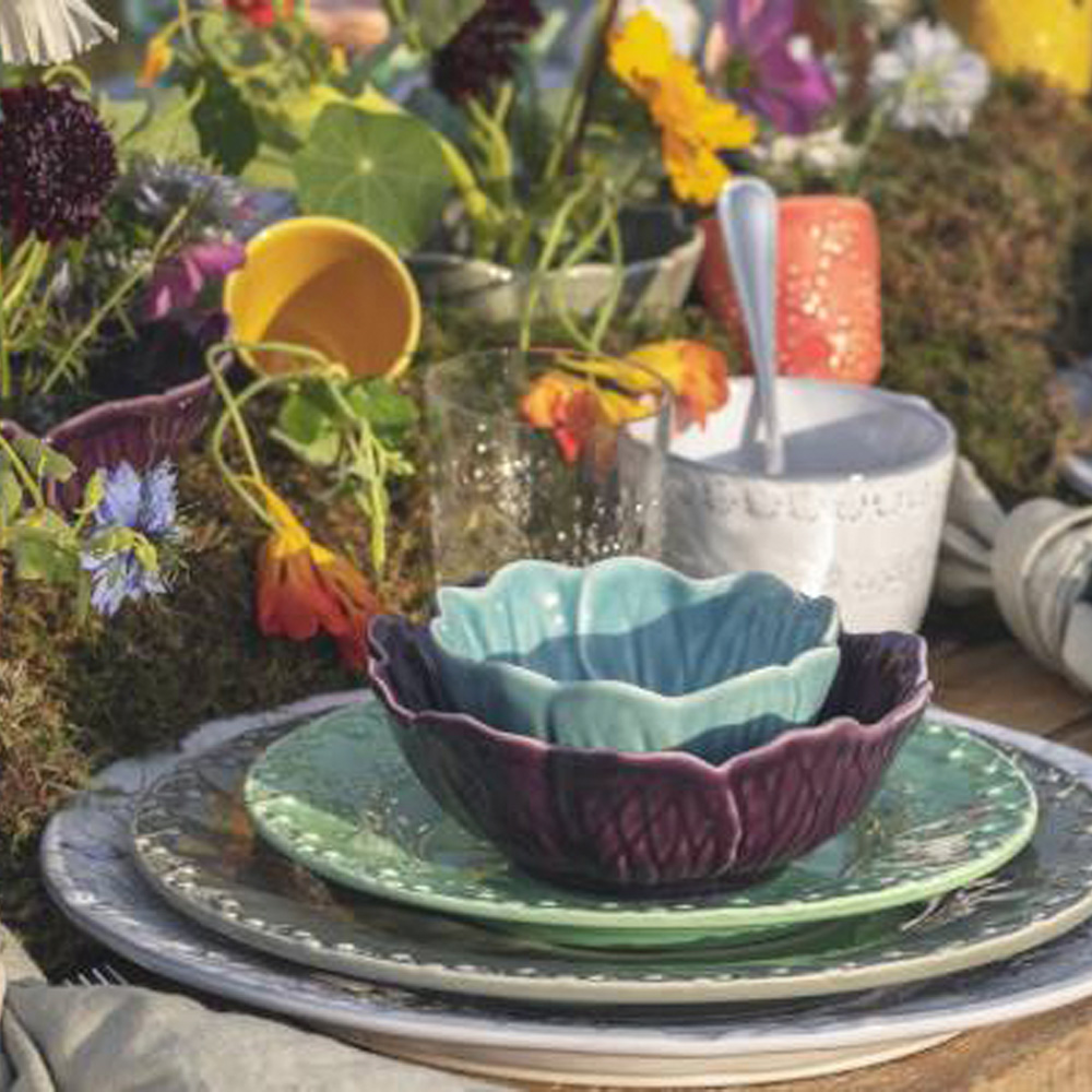 Bordallo Pinheiro Flora skål 17 cm lilla