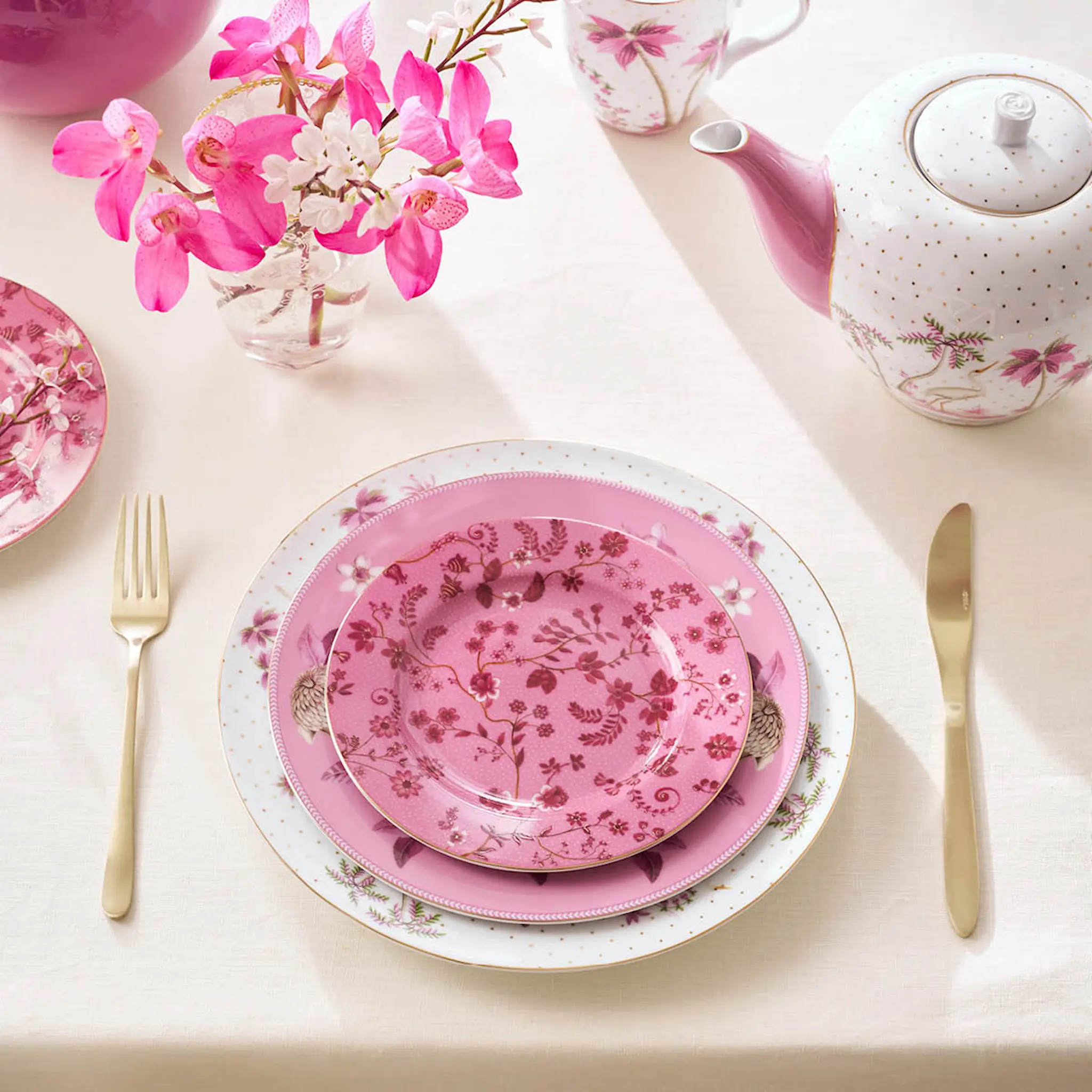 Pip Studio Jolie Flowers Lautanen 17 cm Vaaleanpunainen