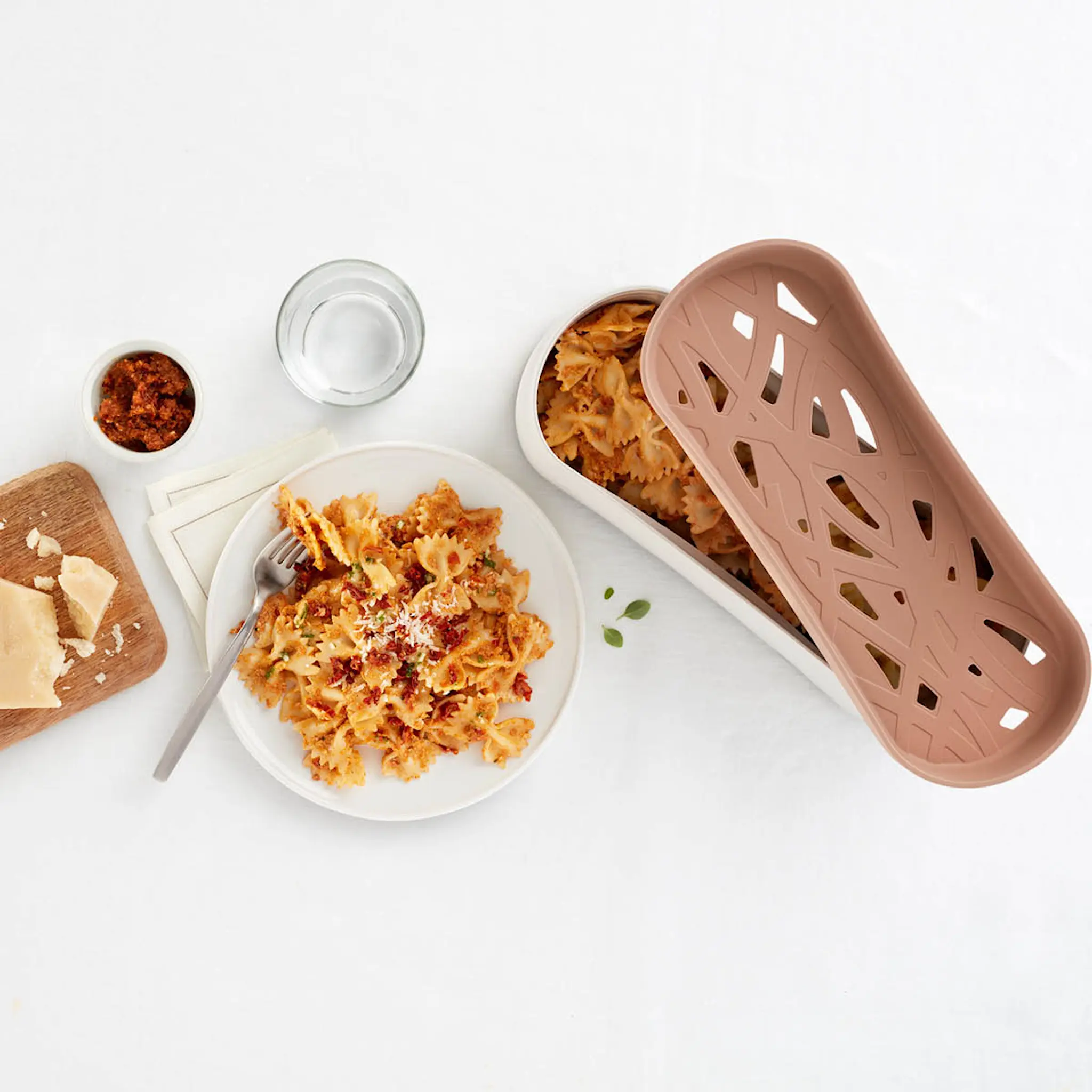 Lékué Snabbkokare för pasta i mikrovågsugn 1,5 L terracotta