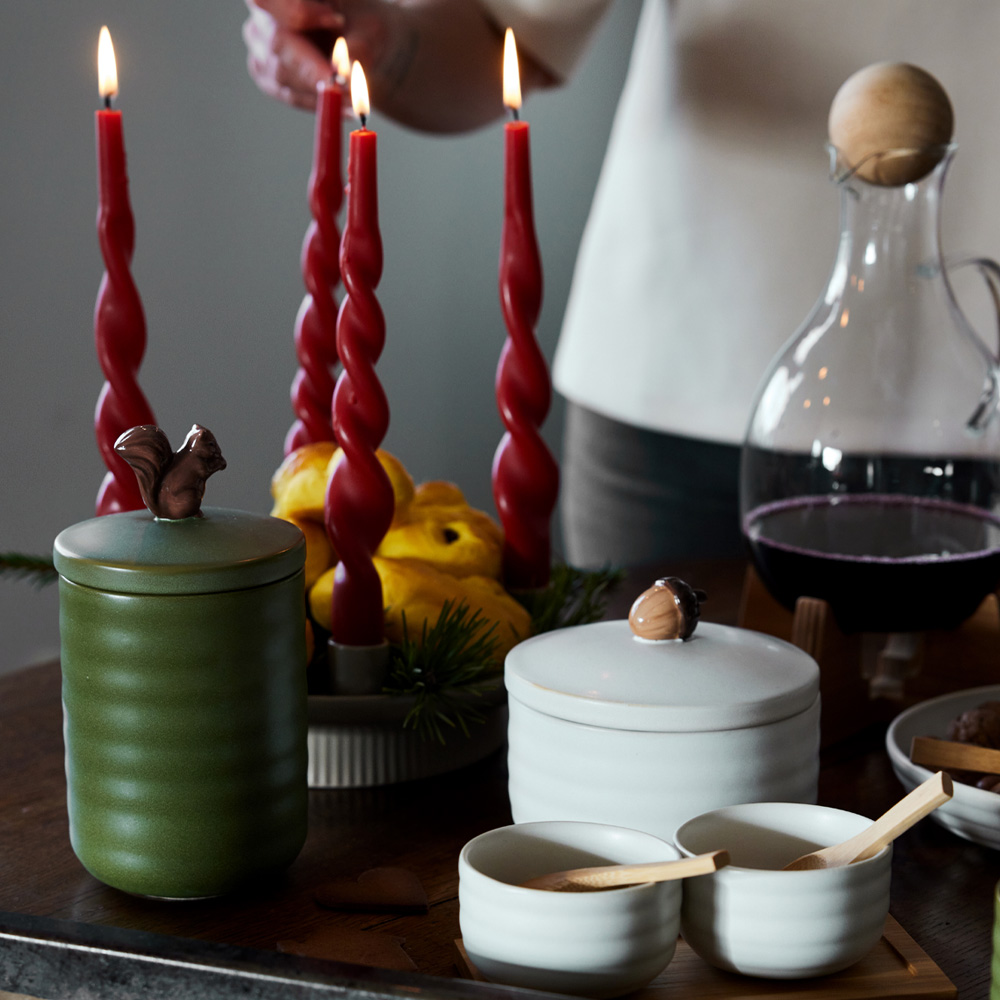 Sagaform Ellen krukke med lokk 7,5 cm benhvit