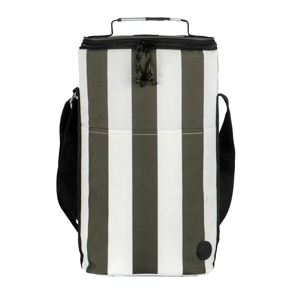 City stripet kjølebag høy rPET grønn/hvit