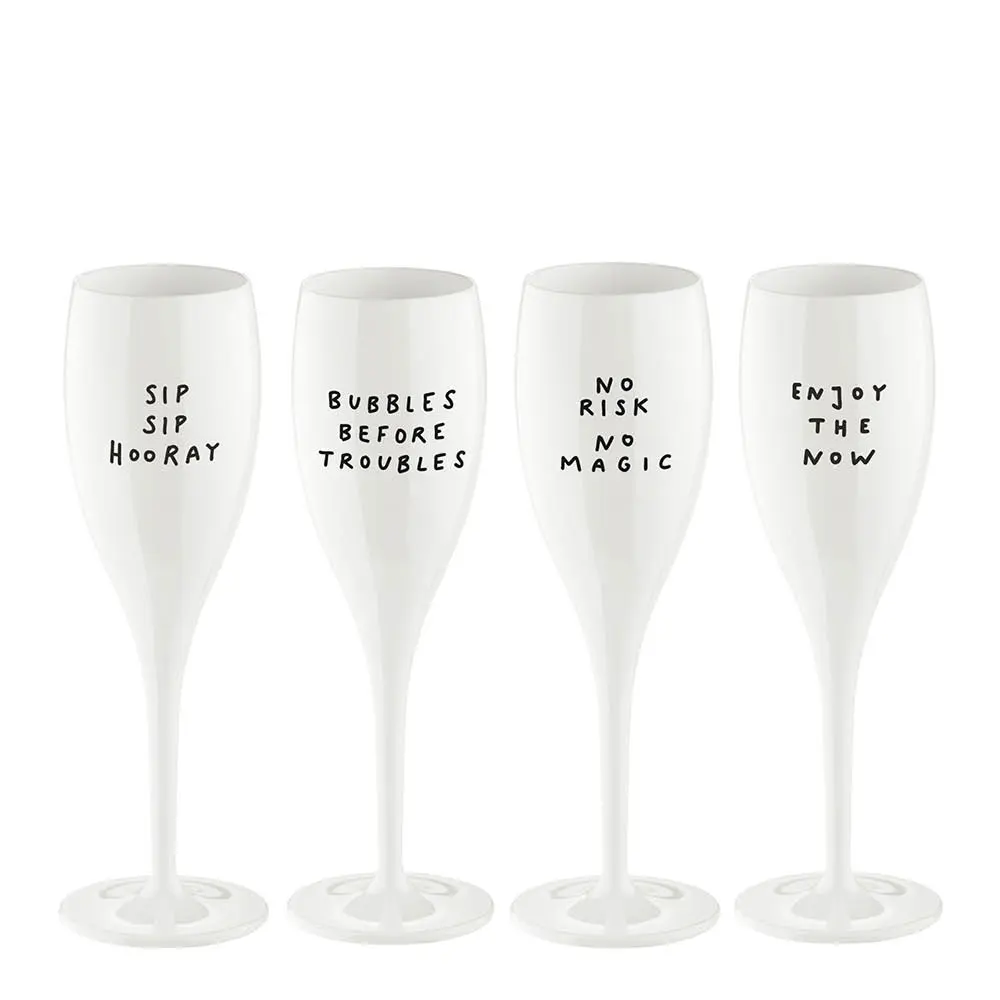 Cheers No.1 champagneglass 10 cl 4 stk say it in style hvit