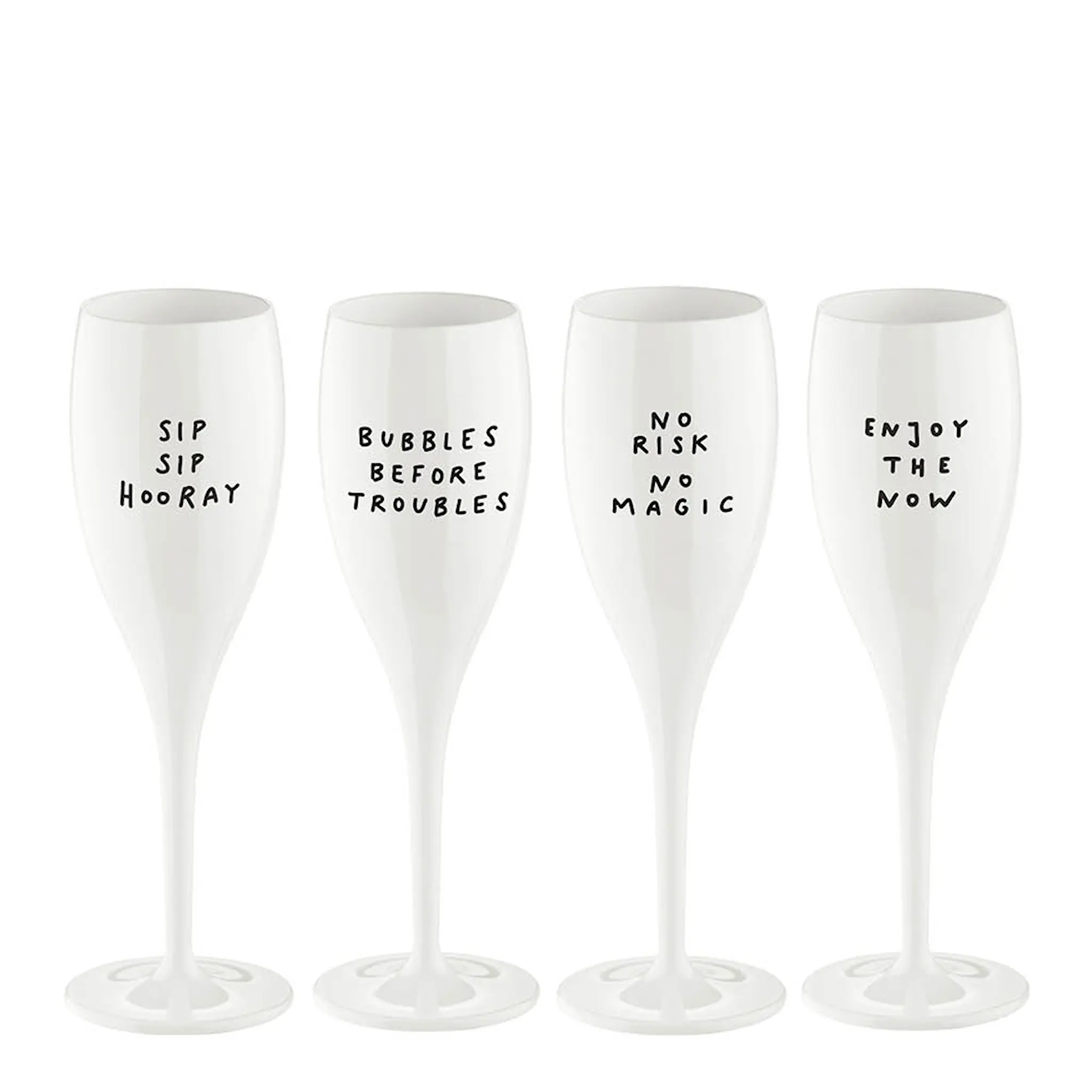 Koziol Cheers No.1 champagneglass 10 cl 4 stk say it in style hvit