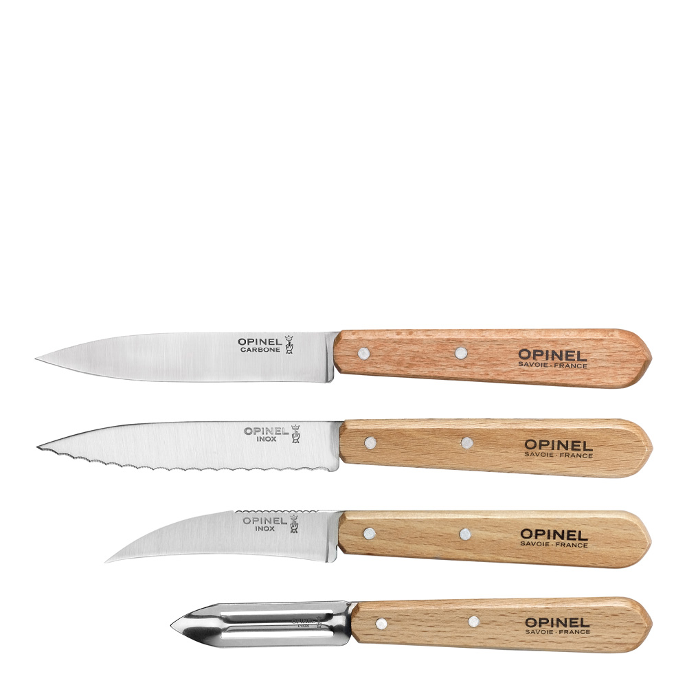 Opinel - Essentials Veitsisetti 4 kpl Pyökki