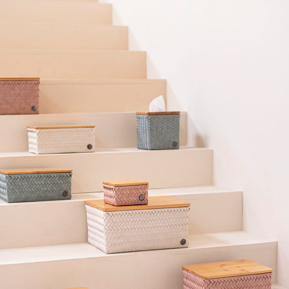 Handed By Top Fit Tiny förvaringskorg med lock 13x13x8 cm copper blush