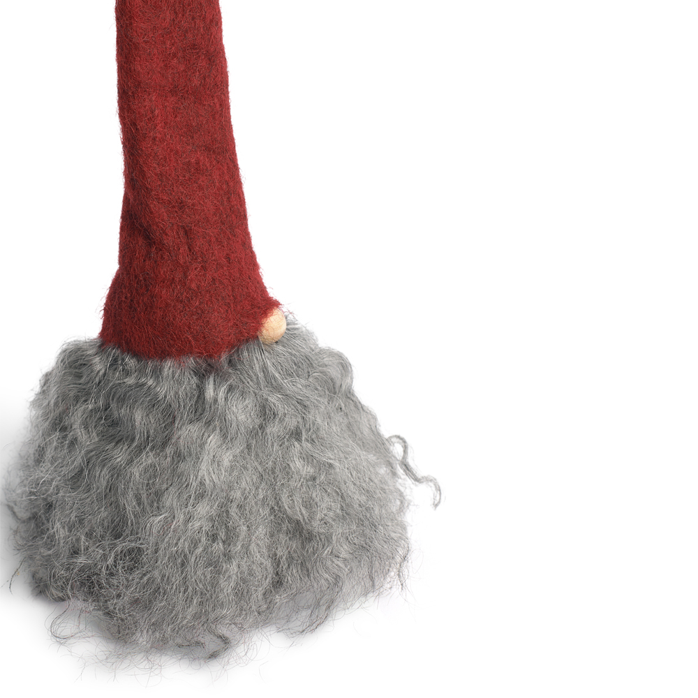 Åsas Tomtebod Skjeggnisse gotland liten 25 cm rød/grå