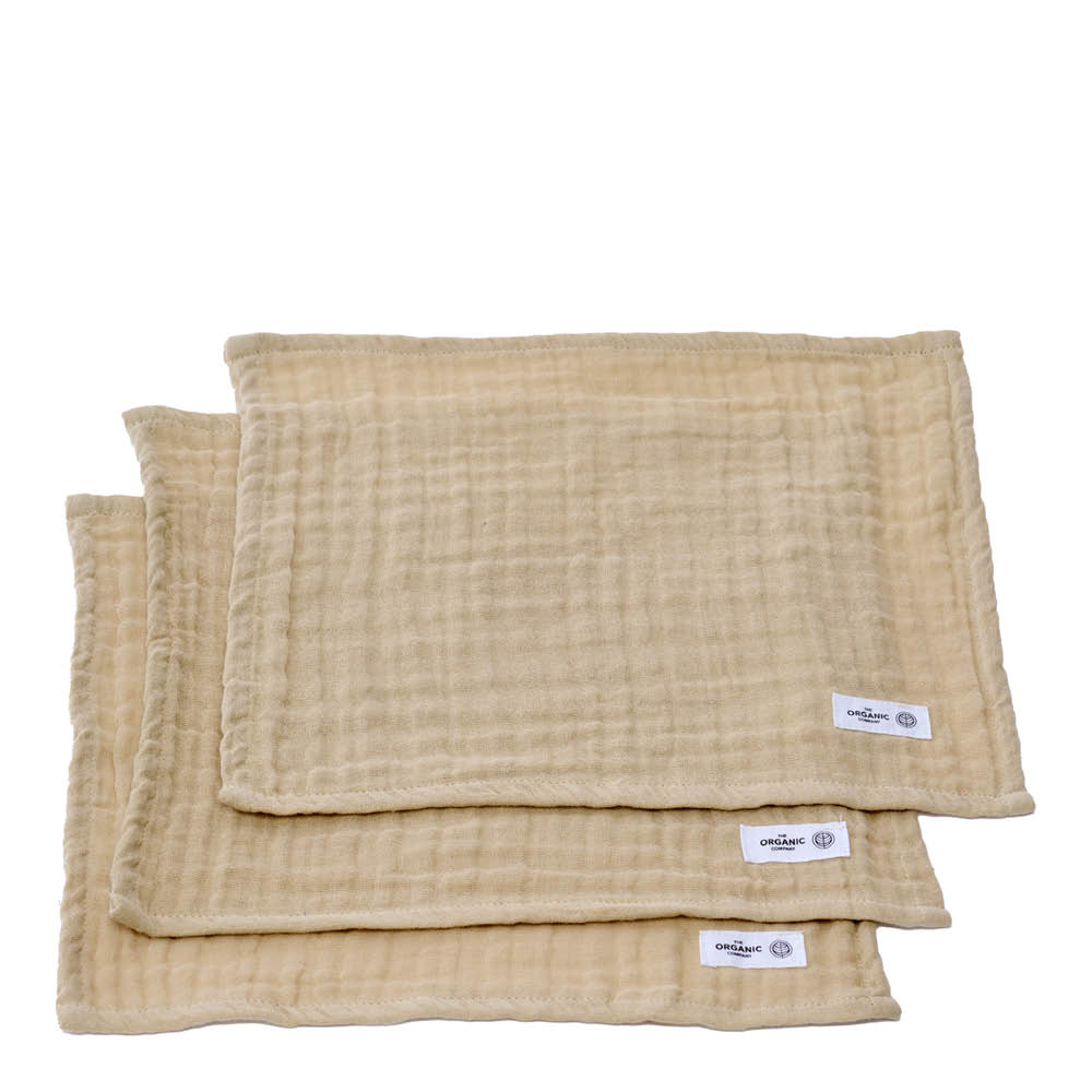The Organic Company - FINE Pesulappu 30x30 cm 3 kpl Pale Honey