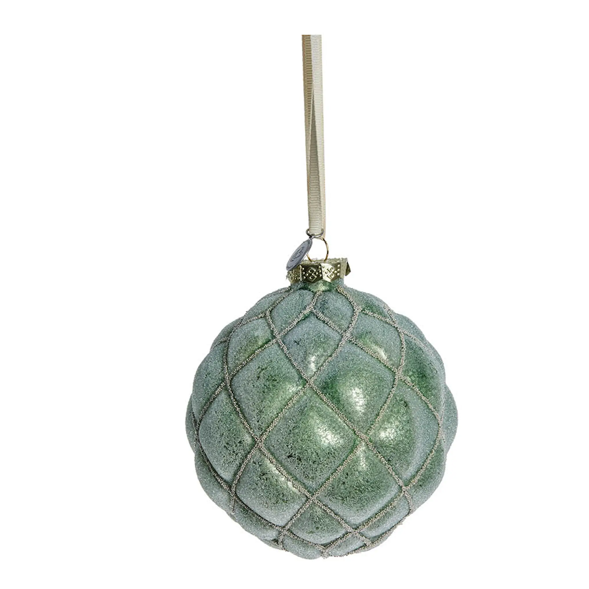 Lene Bjerre Norille julkula 10 cm grön diamant