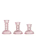 Delphia ljusstake i glas 3 delar rosa