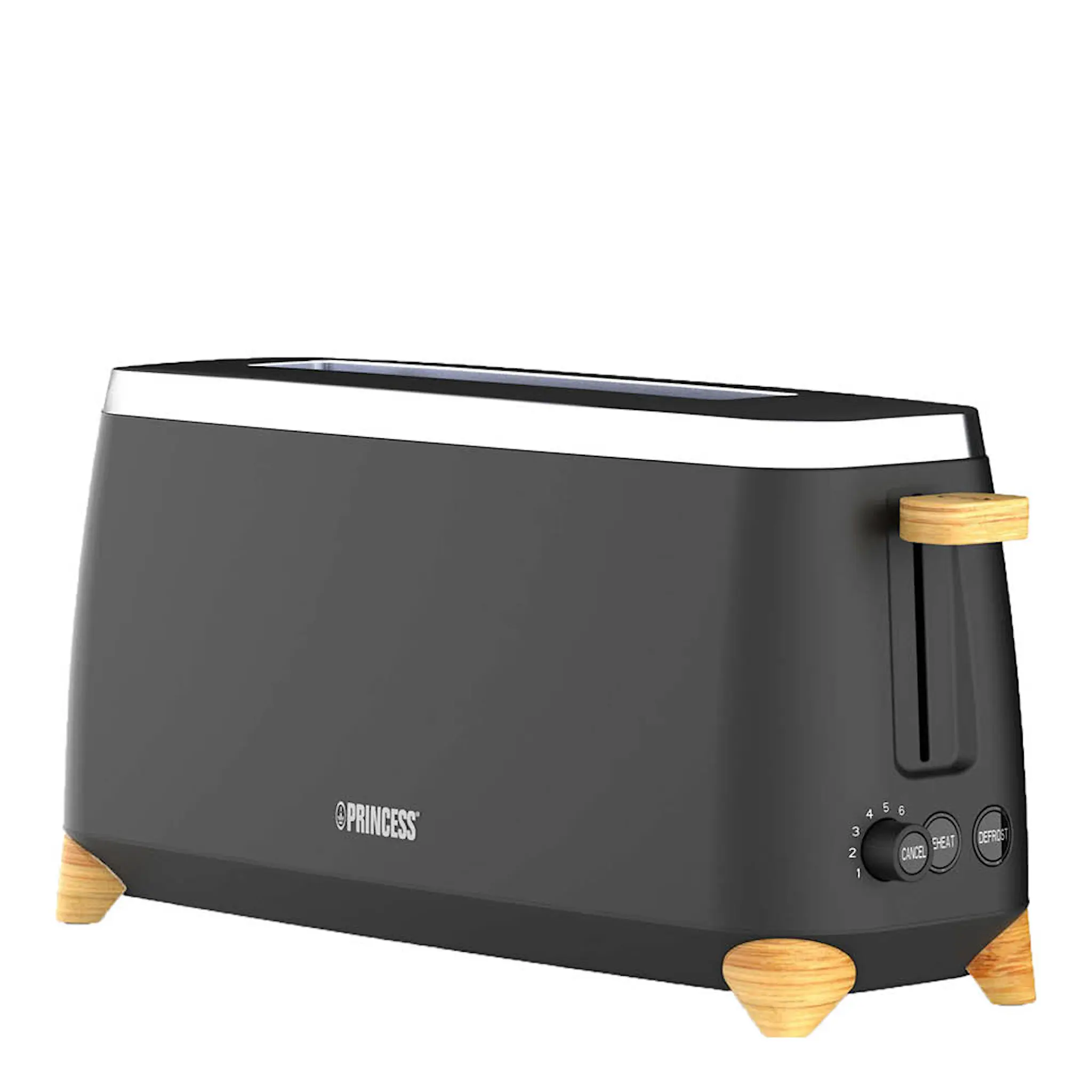 PRINCESS Brödrost för en lång skiva 1050W Bambus