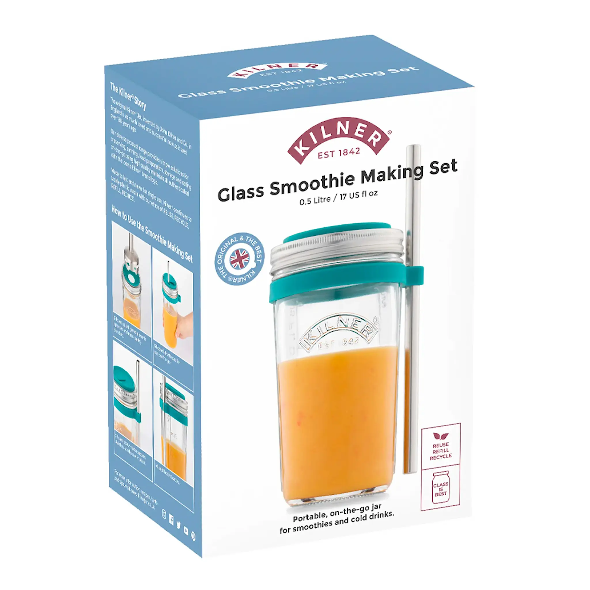 Kilner Smoothie Making Set 0,5 L Klar