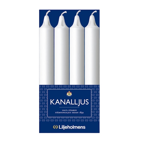 Kanalljus 20 cm 12-pack vit