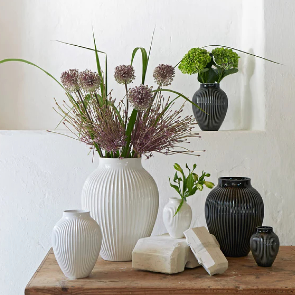 Knabstrup Keramik Ripple Maljakko 27 cm Musta