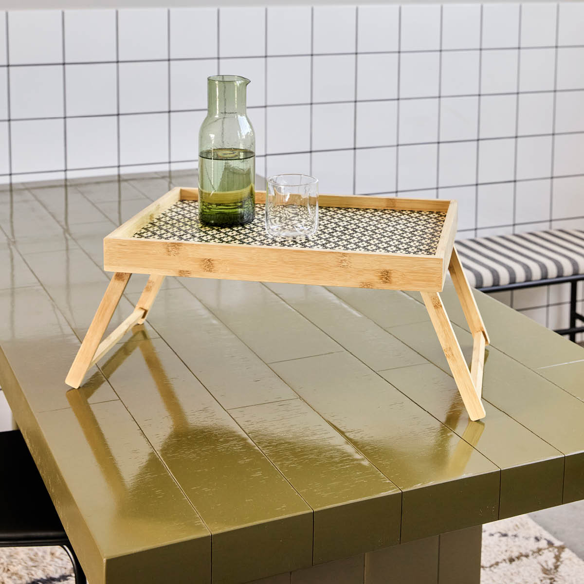 House Doctor Tray Sänkytarjotin 50x35 cm Bambu/Musta