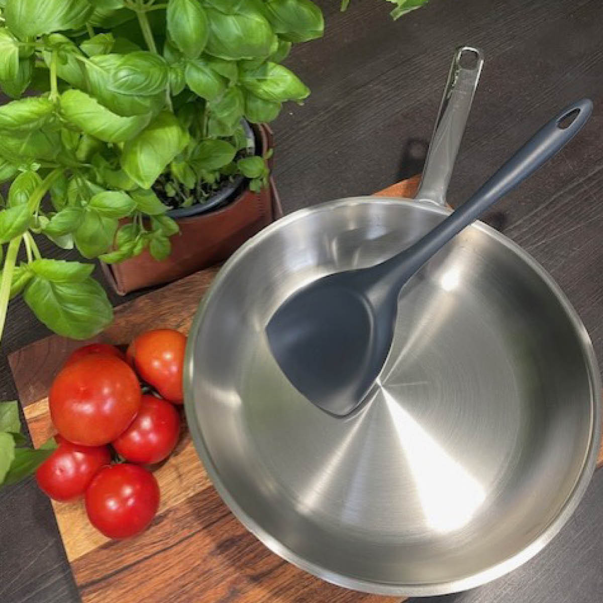 Kochblume Wokspade 35 cm antracitgrå