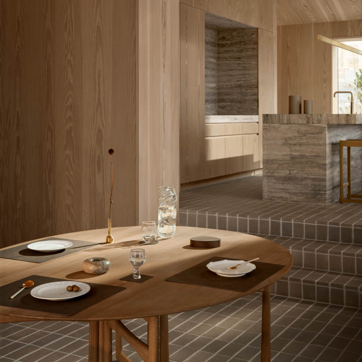 LIND DNA Square Corduroy Pöytätabletti 35x45 cm Caviar