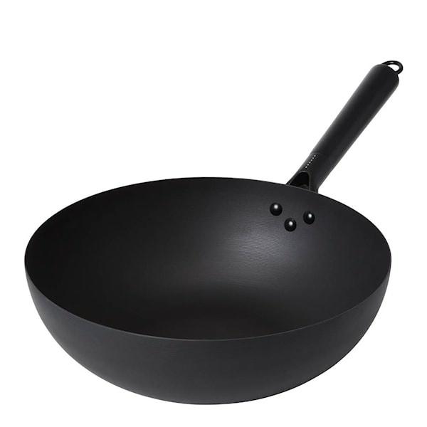Wokpanna kolstål 32 cm svart