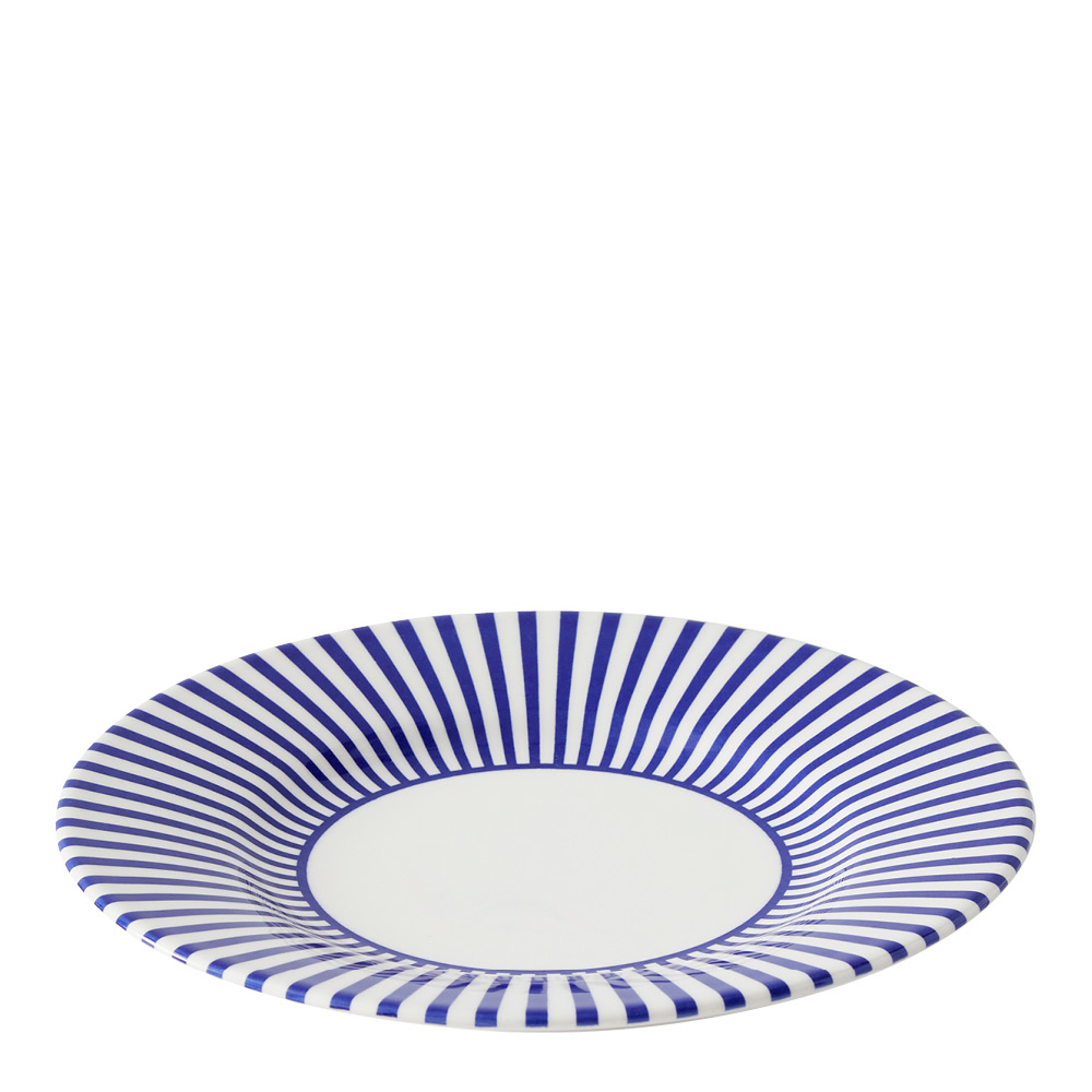 Spode Steccato asjett smalstripet 18 cm koboltblå
