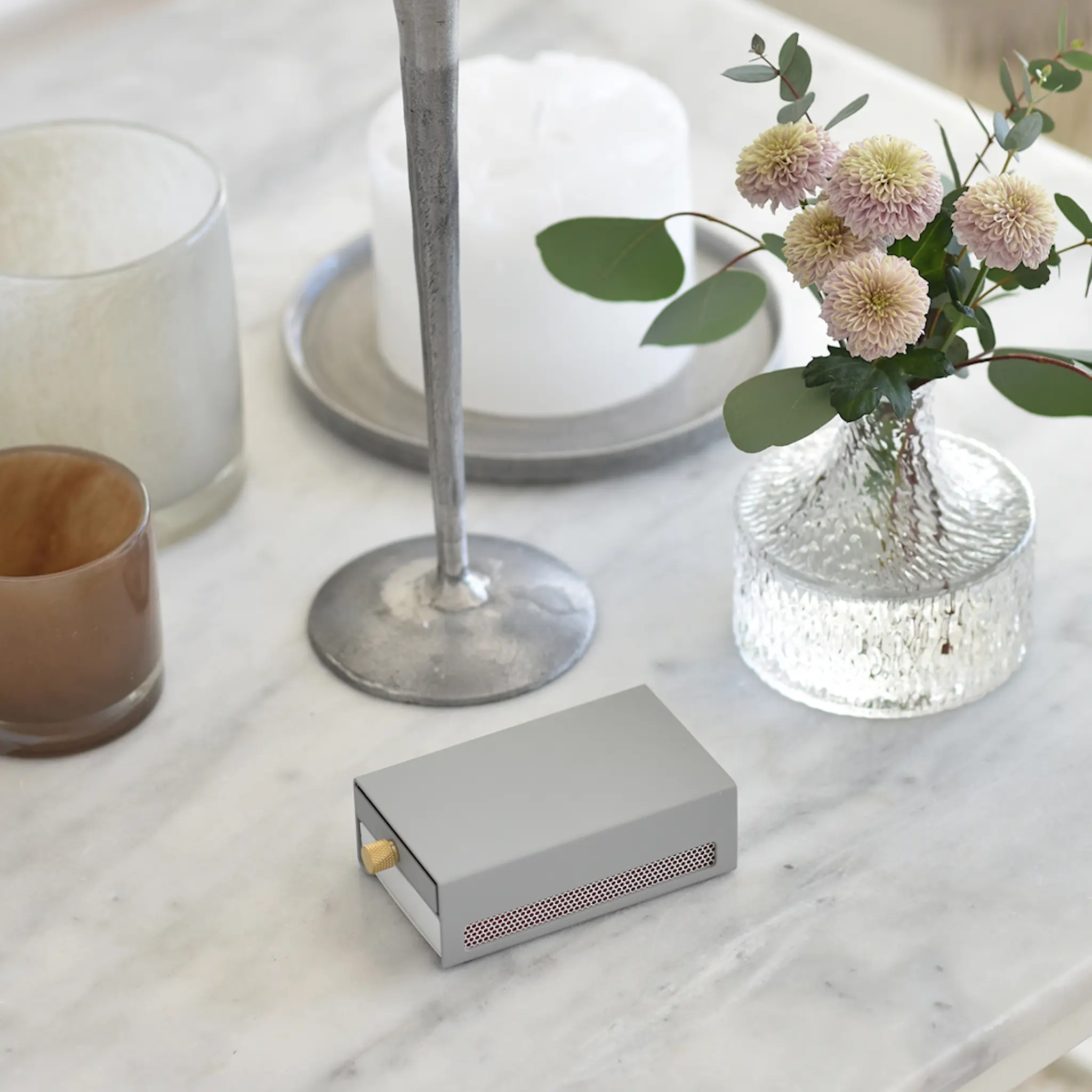 SOLSTICKAN Three Stars Tulitikkukotelo iso Harmaa