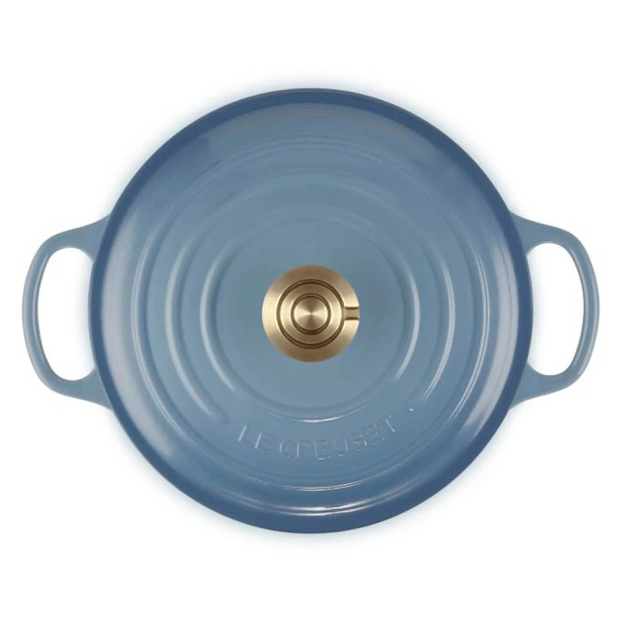 Le Creuset Signature gjutjärnsgryta rund 4,2L 24 cm chambray/guld/crucible knob
