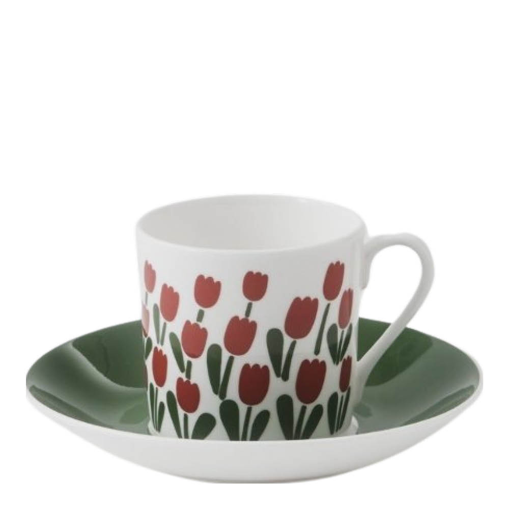 Gustafsberg Juliana Rød kaffekopp med skål 15 cl