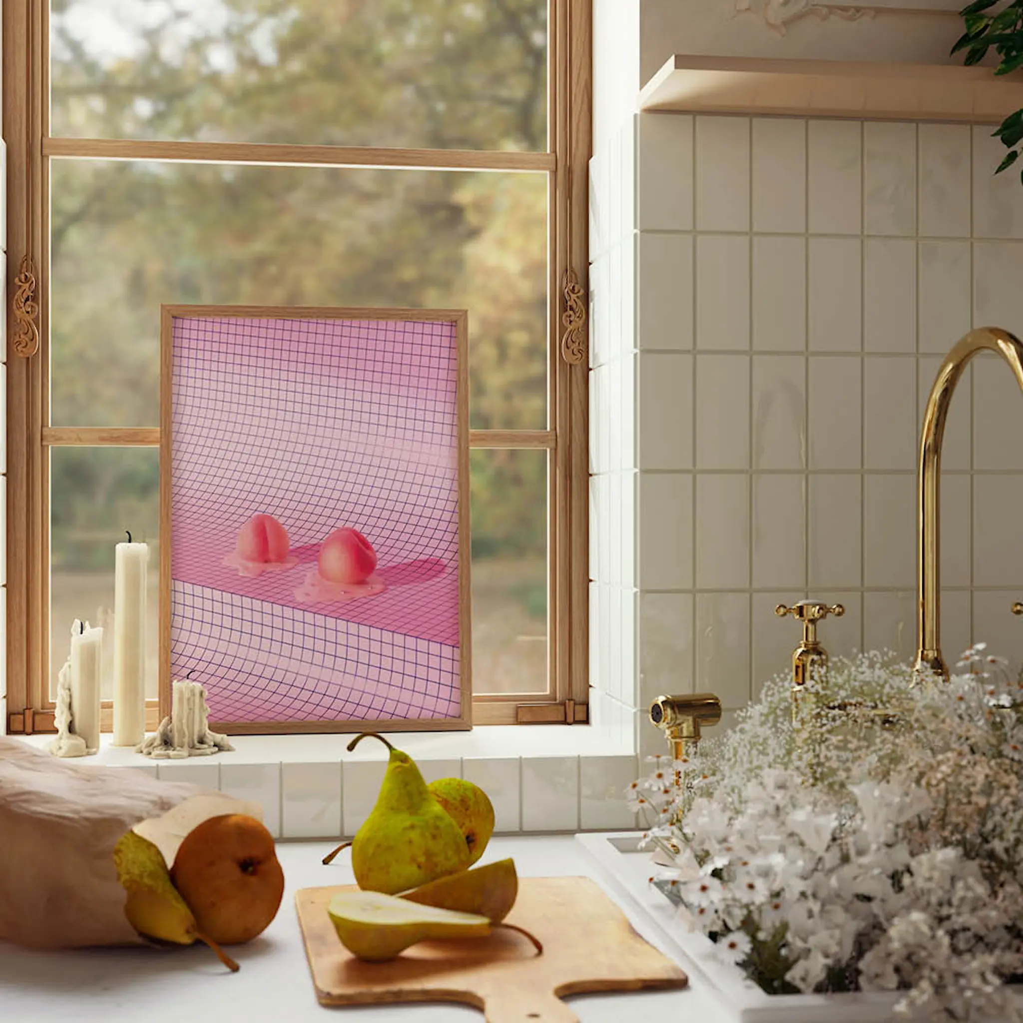 Poster & Frame Rikke Mønster poster 30x40 cm peach