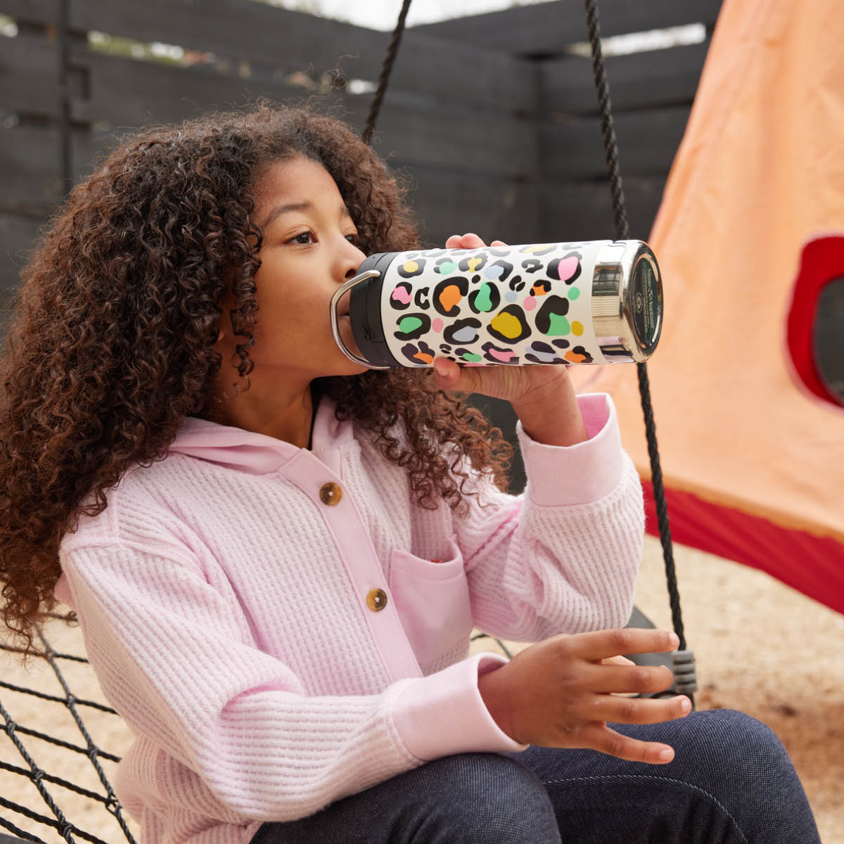 Klean Kanteen TKWide termosmugg 35 cl med vridlock Leopard Print