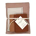 Gåvoset 1 kökshandduk & 3 disktrasor sea buckthorn