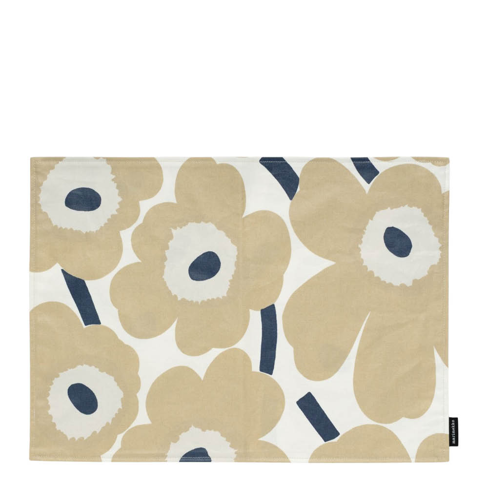 Marimekko Pieni Unikko bordbrikke 31x42 cm hvit/beige/blå