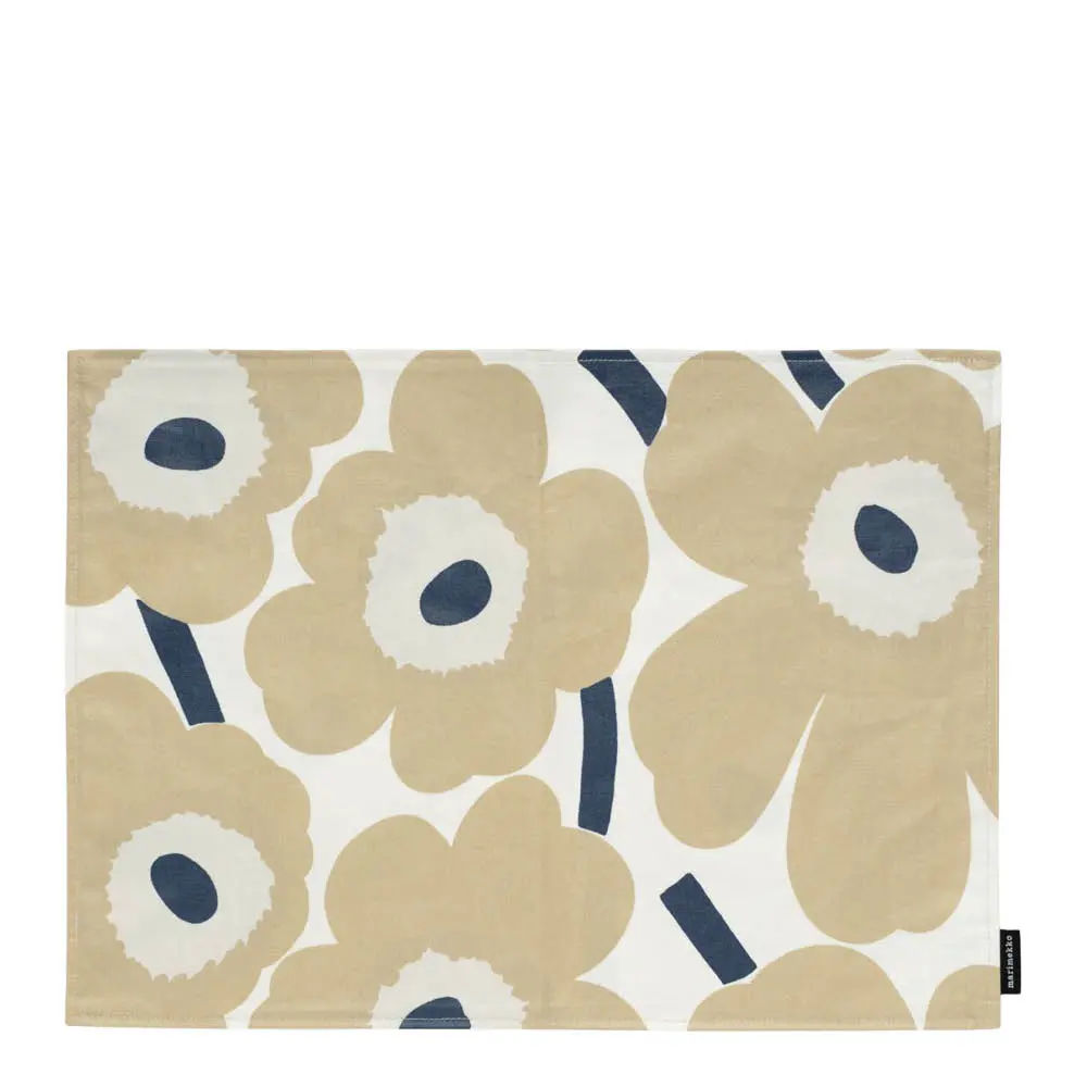 Pieni Unikko bordbrikke 31x42 cm hvit/beige/blå