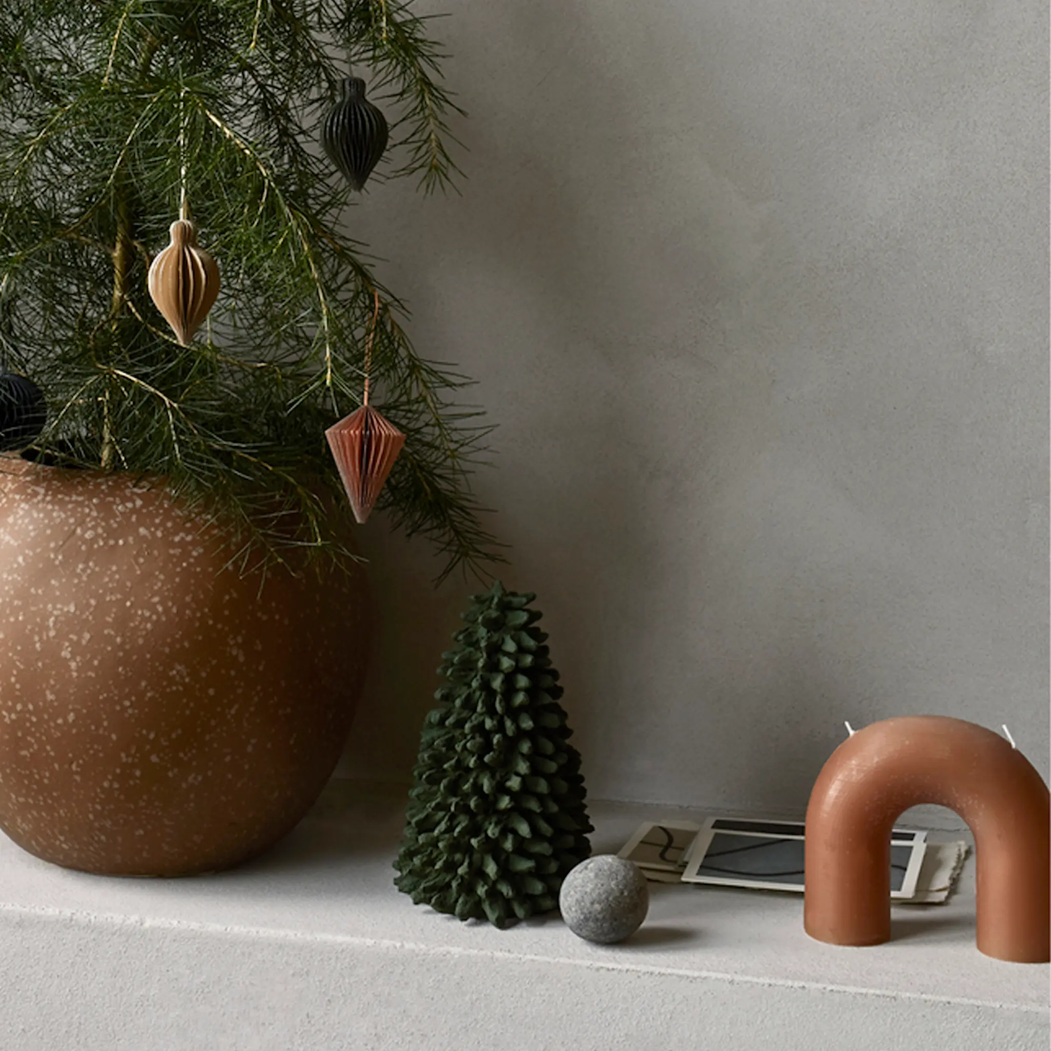 Broste Copenhagen Bend Ljus 14,5 cm Tan