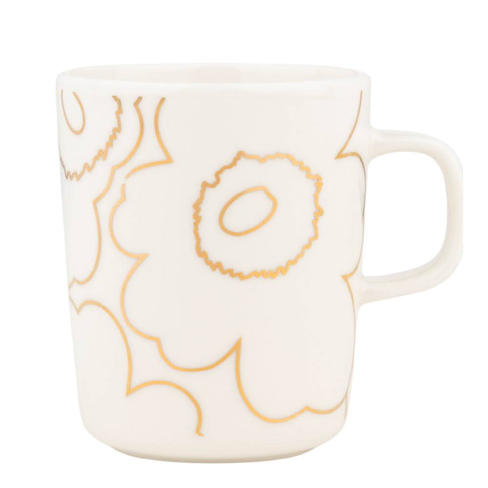 Marimekko Piirto Unikko muki 25 cl valkoinen/kulta