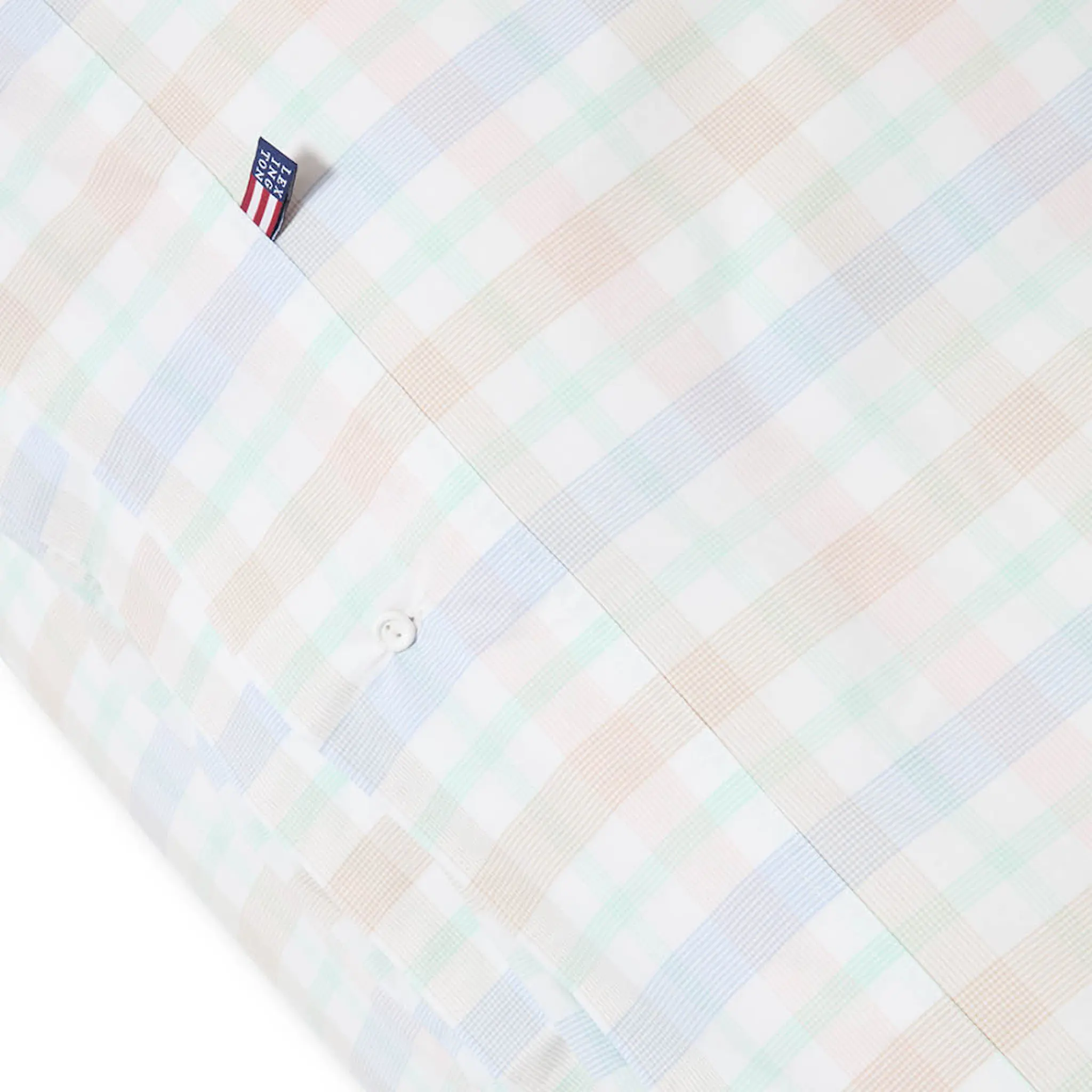 Lexington Multi Checked Cotton Percale påslakanset 150x210 cm vit/multi