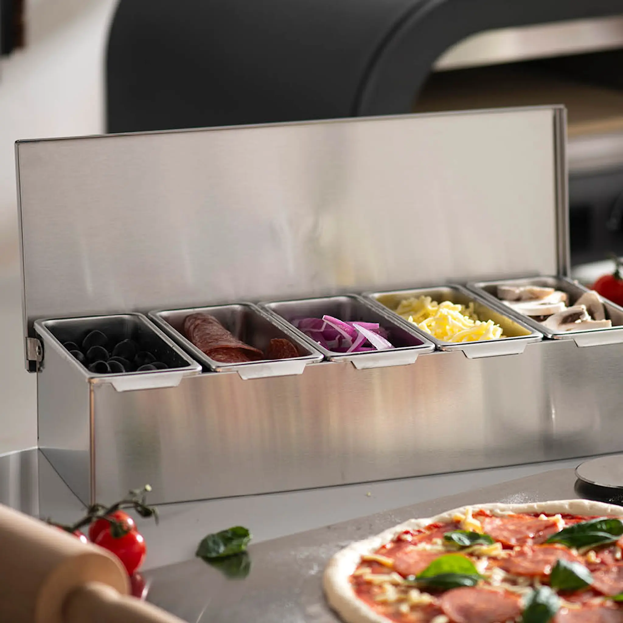 Modern House Pizza Angels toppinglåda 2 L borstat stål
