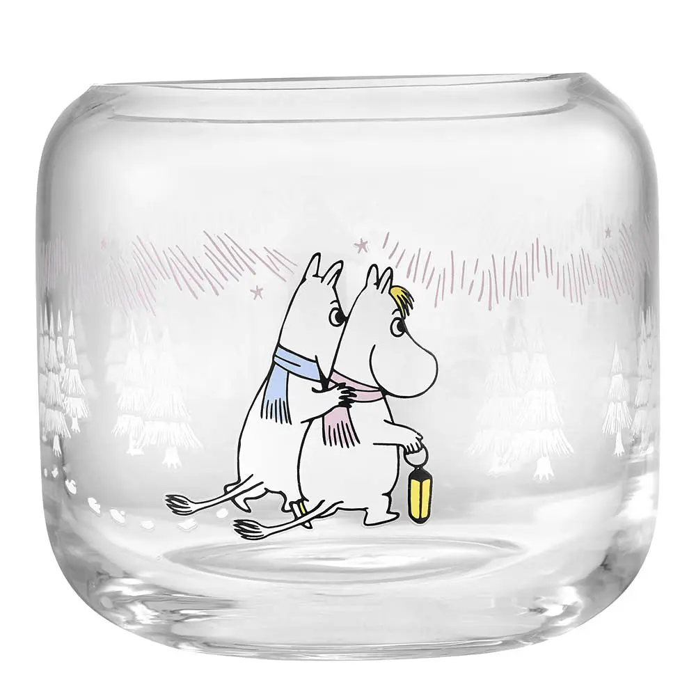 Mummi telysholder 9x8 cm En frostklar dag hvit/klar