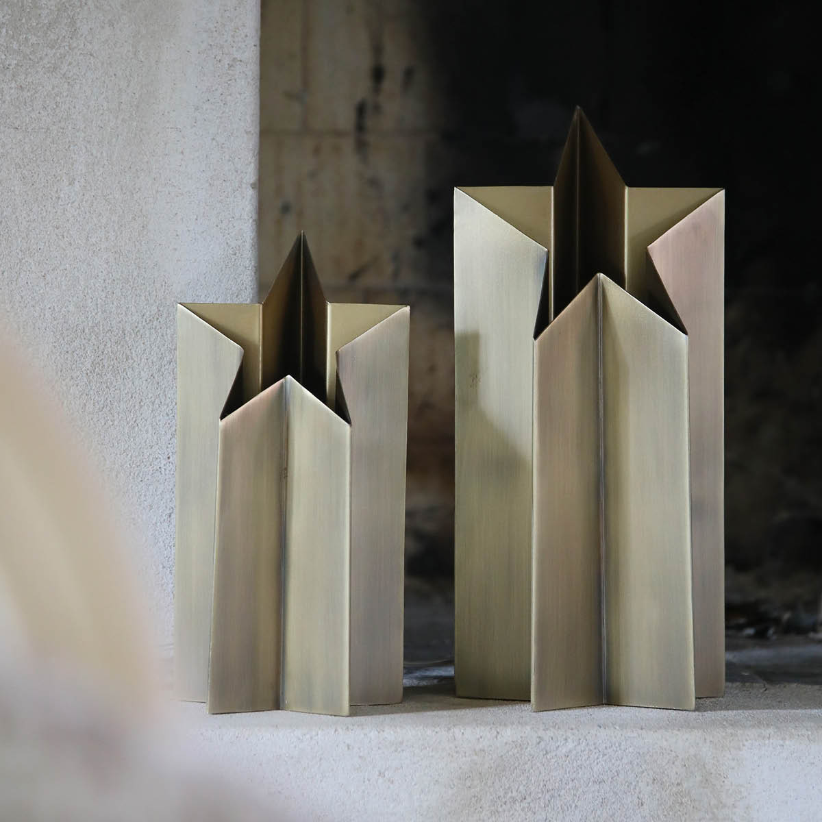 Markslöjd Asteri bordstjärna lampa 27 cm antik mässing