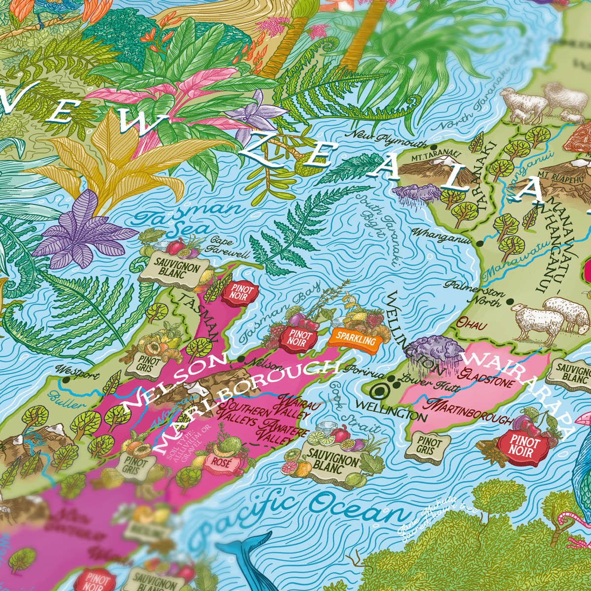 Water and Wines Vinpussel - Nya Zeeland 1000 bitar Grön