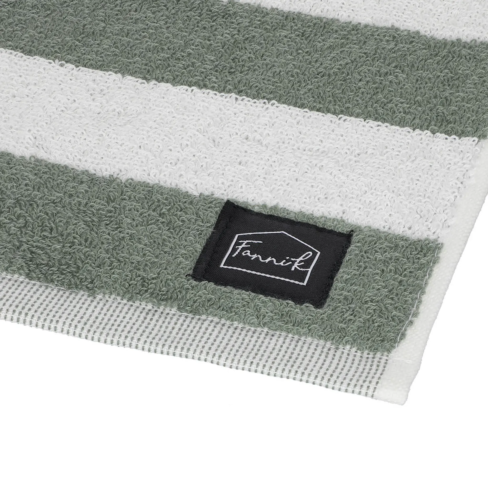 Fanni K Hanko handduk 30x50 cm agave grön/vit