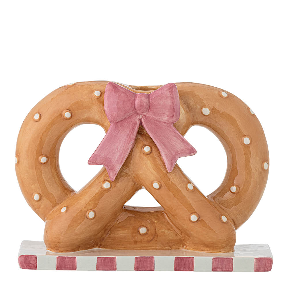 Bloomingville Pretzie ljusstake 14,5 cm brun/rosa