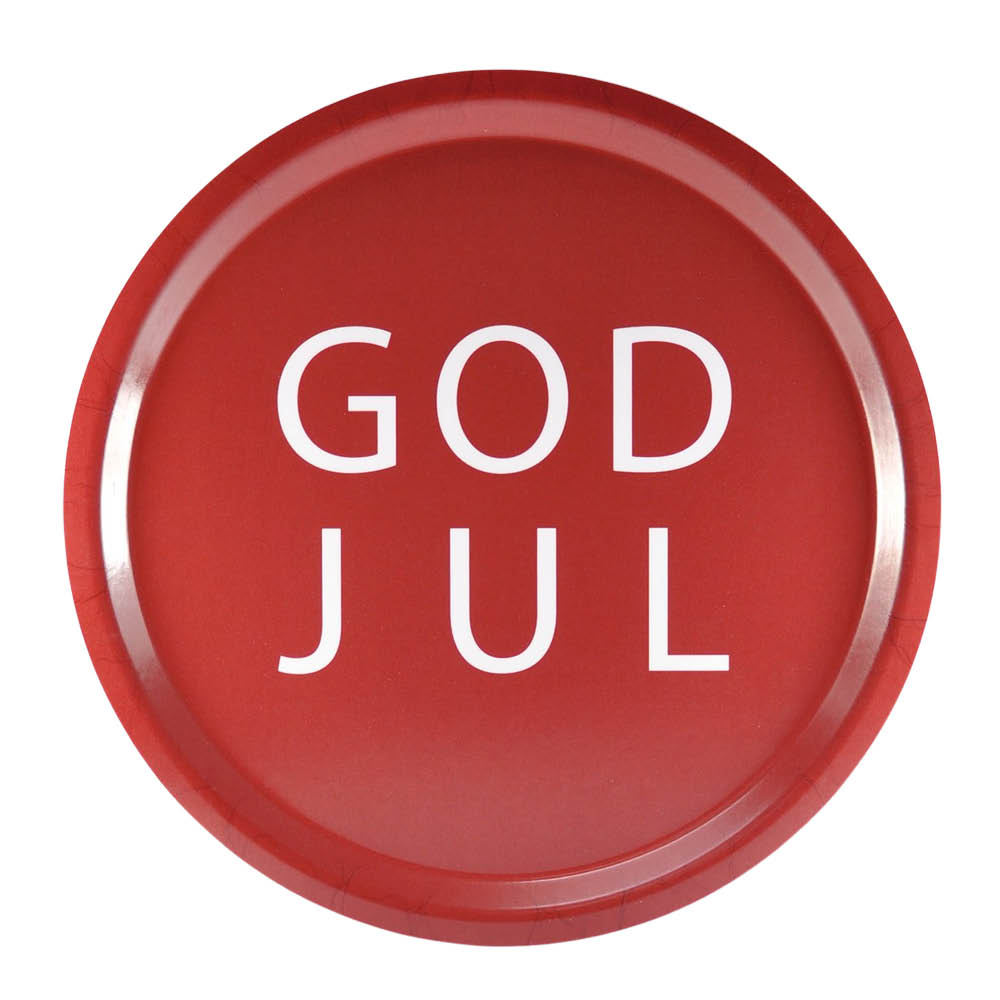 Mellow Design Serveringsbricka God Jul 31 cm röd/vit