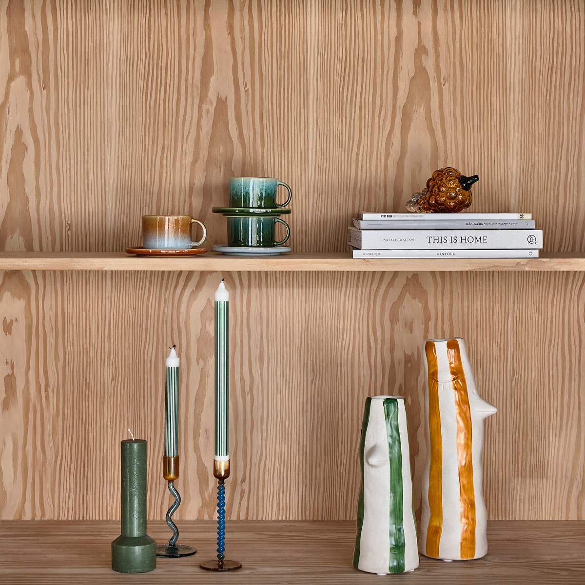 Villa Collection Styles Pöytäkynttilä 7x20 cm Tummanvihreä