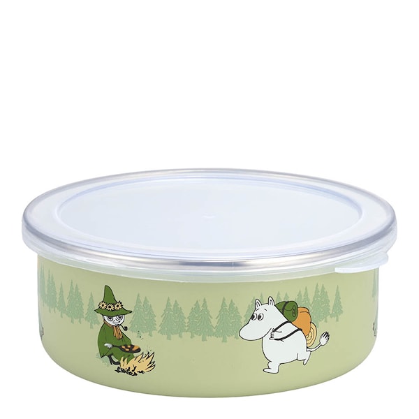 Mumin emaljskål med lock 0,8 L Camping