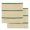 Rena disktrasa i bomull 30x30 cm 2-pack sand/grön