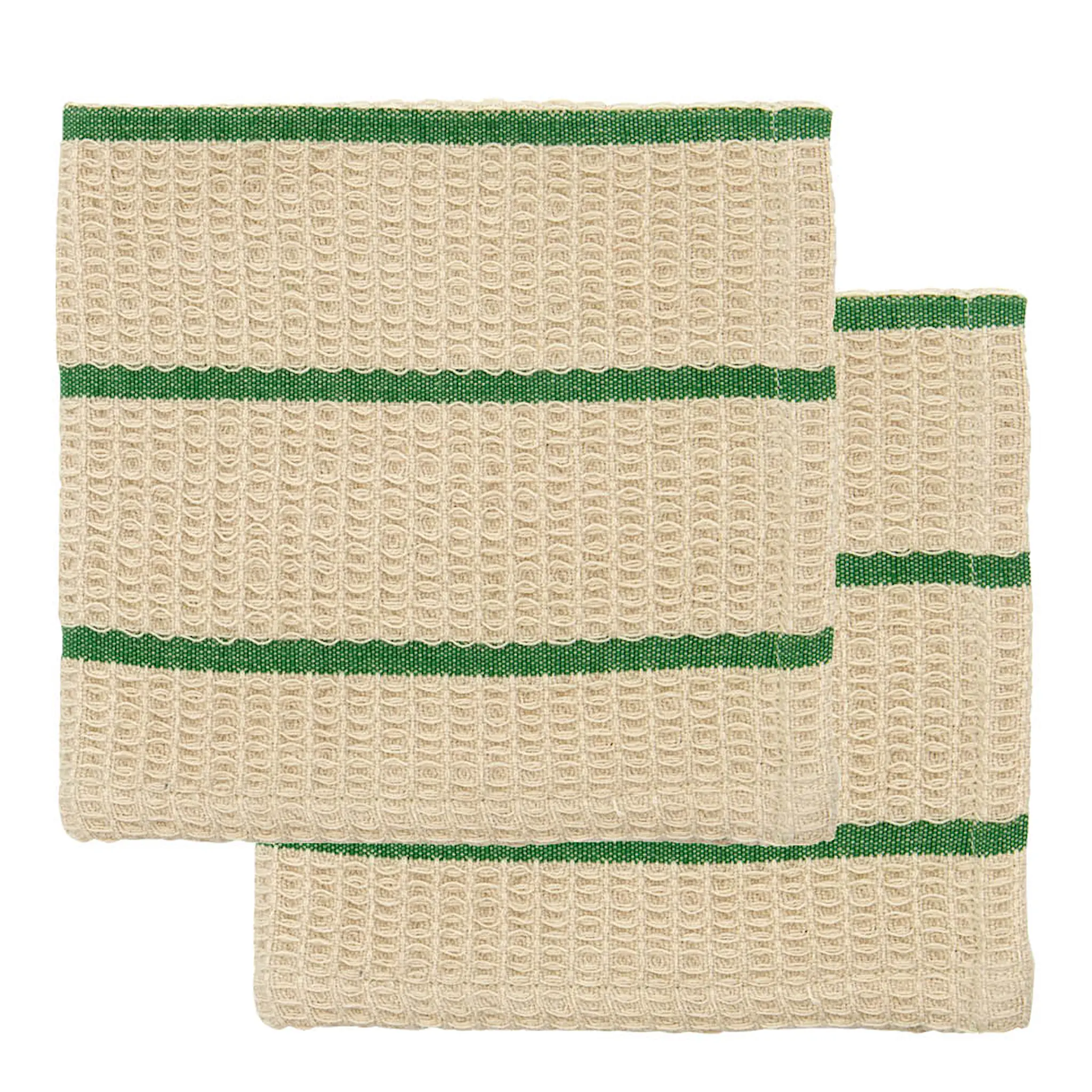 House Doctor Rena oppvaskklut i bomull 30x30 cm 2 stk sand/grønn