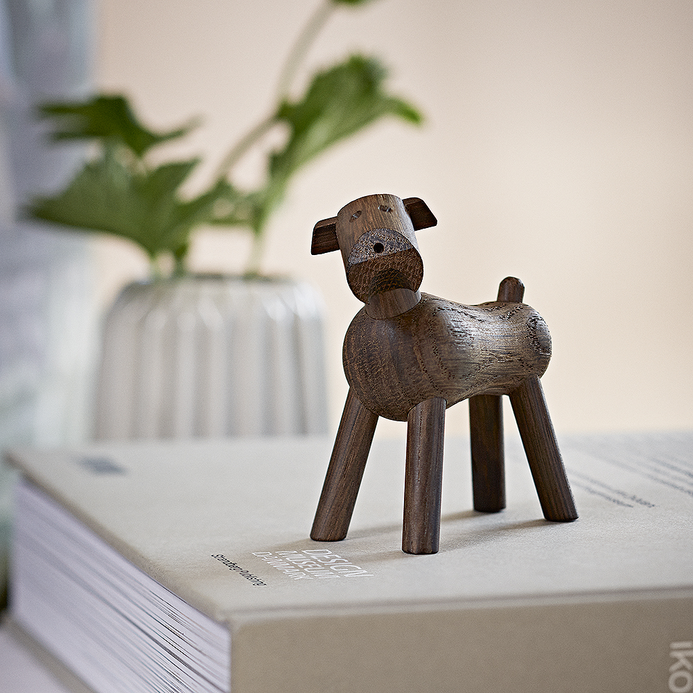 Kay Bojesen Denmark Hund Tim røkt eik 7,5 cm