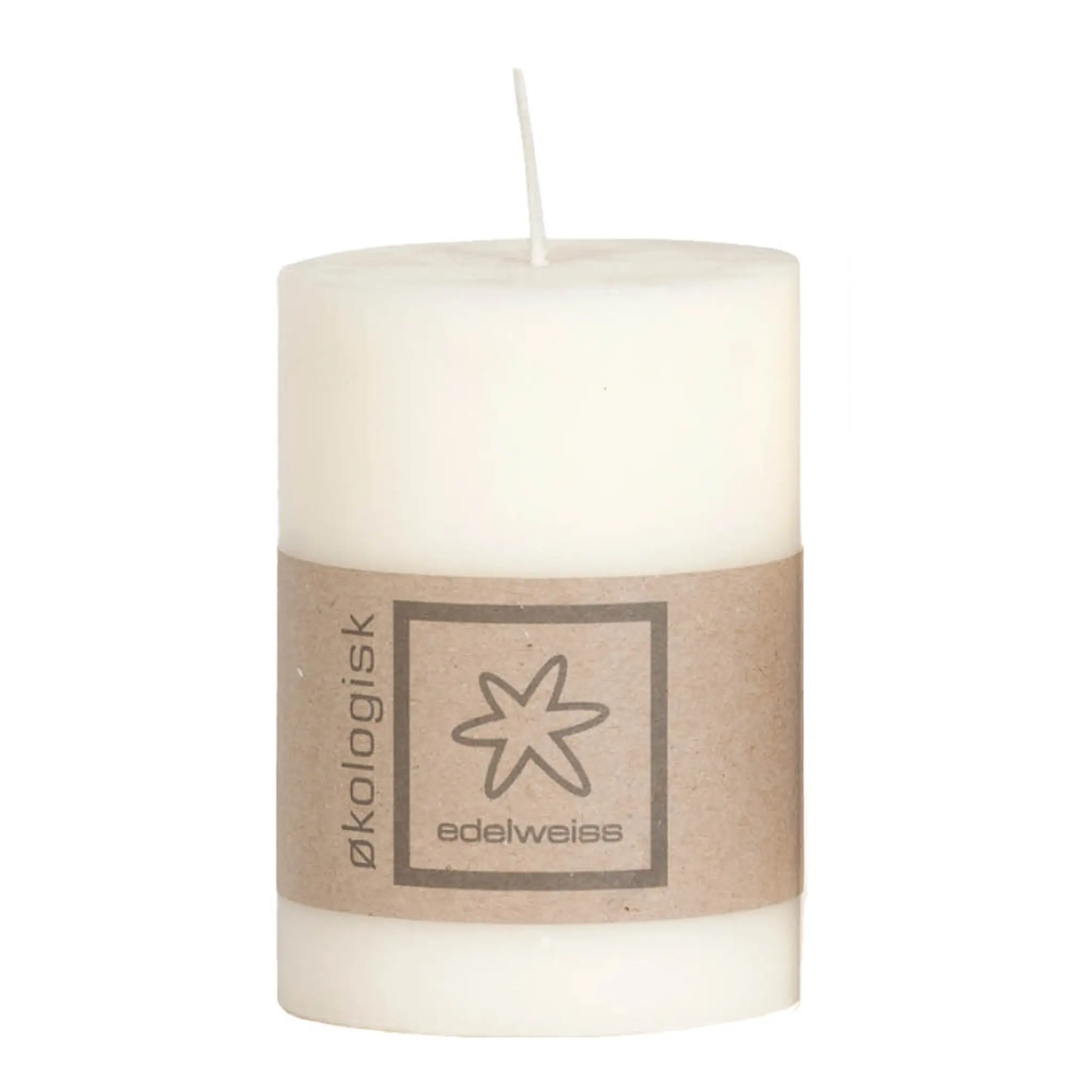 Edelweiss EKO Blockljus stearin 7x10 cm offwhite