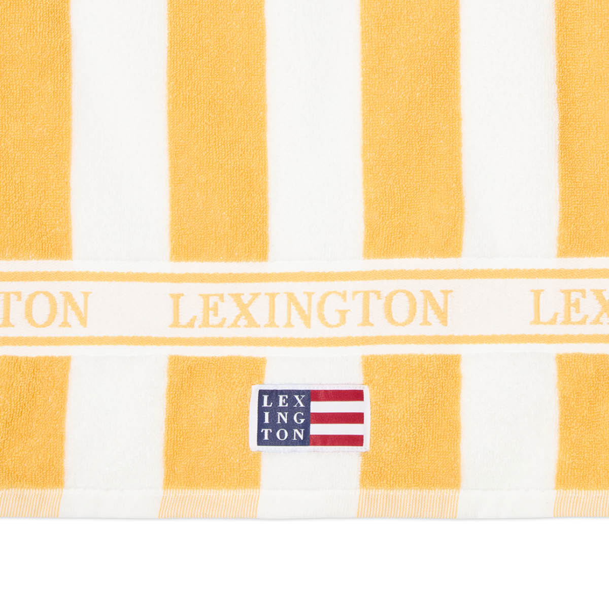 Lexington Rantapyyhe 180x100 cm Keltainen/Valkoinen
