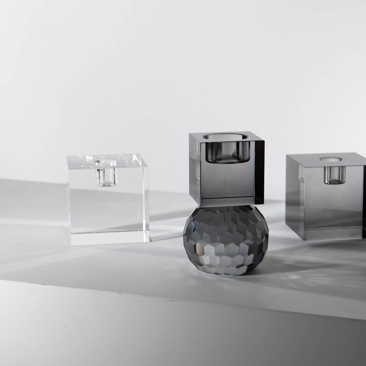 Stiernholm Milano Ljusstake Fyrkantig 8 cm Klar